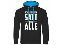 deinshirt Kapuzenpullover Herren Ich kenn kein satt nur alle Blau/Braun/Schwarz/Hellblau/Lila