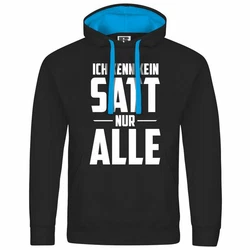 deinshirt Kapuzenpullover Herren Ich kenn kein satt nur alle Blau/Braun/Schwarz/Hellblau/Lila