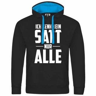 deinshirt Kapuzenpullover Herren Ich kenn kein satt nur alle Blau/Braun/Schwarz/Hellblau/Lila