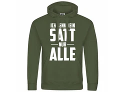 deinshirt Kapuzenpullover Herren Ich kenn kein satt nur alle Grün/Dunkelgrün