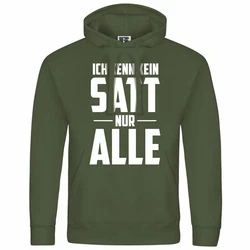 deinshirt Kapuzenpullover Herren Ich kenn kein satt nur alle Grün/Dunkelgrün