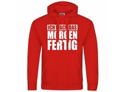 deinshirt Kapuzenpullover Ich mach das Morgen fertig Rot/Grau/Dunkelrot