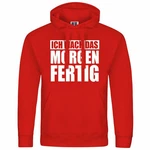 deinshirt Kapuzenpullover Ich mach das Morgen fertig Rot/Grau/Dunkelrot