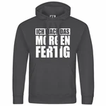 deinshirt Kapuzenpullover Ich mach das Morgen fertig Grau/Schwarz/Dunkelgrau/Hellblau