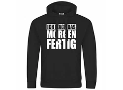 deinshirt Kapuzenpullover Ich mach das Morgen fertig Schwarz/Grau/Hellblau