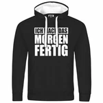 deinshirt Kapuzenpullover Ich mach das Morgen fertig Schwarz/Grau/Hellblau