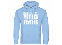 deinshirt Kapuzenpullover Ich mach das Morgen fertig Blau/Hellblau