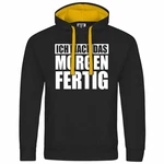 deinshirt Kapuzenpullover Ich mach das Morgen fertig Grau/Schwarz