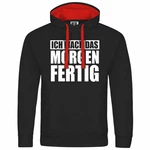 deinshirt Kapuzenpullover Ich mach das Morgen fertig Schwarz/Grau/Rot deinshirt Kapuzenpullover Ich mach das Morgen fertig Schwarz/Grau/Rot