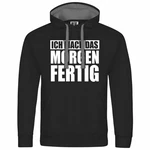 deinshirt Kapuzenpullover Ich mach das Morgen fertig Schwarz/Grau