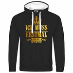 deinshirt Kapuzenpullover Herren Ich muss erstmal gar nix Gold/Lila/Gelb