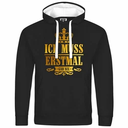 deinshirt Kapuzenpullover Herren Ich muss erstmal gar nix Gold/Lila/Gelb