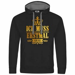 deinshirt Kapuzenpullover Herren Ich muss erstmal gar nix Gold/Grün/Lila/Dunkelgrün/Dunkelblau/Schwarz/Gelb