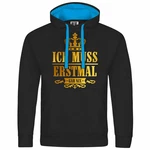 deinshirt Kapuzenpullover Herren Ich muss erstmal gar nix Gold/Dunkelblau/Gelb/Dunkelgrau