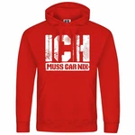 deinshirt Kapuzenpullover Ich muss gar nix Rot/Dunkelrot deinshirt Kapuzenpullover Ich muss gar nix Rot/Dunkelrot