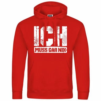 deinshirt Kapuzenpullover Ich muss gar nix Rot/Dunkelrot