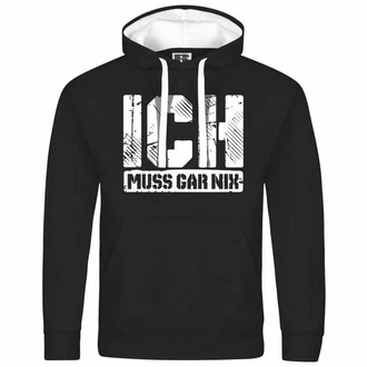 deinshirt Kapuzenpullover Ich muss gar nix Schwarz/Dunkelblau
