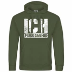 deinshirt Kapuzenpullover Ich muss gar nix Dunkelgrün/Grün/Neonfarben deinshirt Kapuzenpullover Ich muss gar nix Dunkelgrün/Grün/Neonfarben
