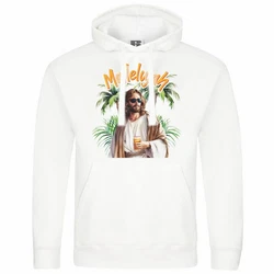deinshirt Kapuzenpullover Mallelujah Mit Print Motiv Schwarz/Weiß/Orange/Creme