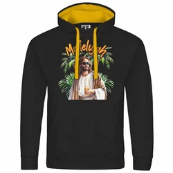 deinshirt Kapuzenpullover Mallelujah Mit Print Motiv Schwarz/Gelb