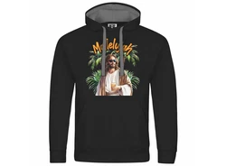 deinshirt Kapuzenpullover Mallelujah Mit Print Motiv Schwarz/Orange