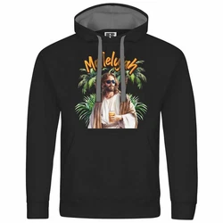 deinshirt Kapuzenpullover Mallelujah Mit Print Motiv Schwarz/Orange