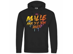deinshirt Kapuzenpullover Malle Partycrew 2024 Braun/Gelb/Rot/Schwarz/Rosa