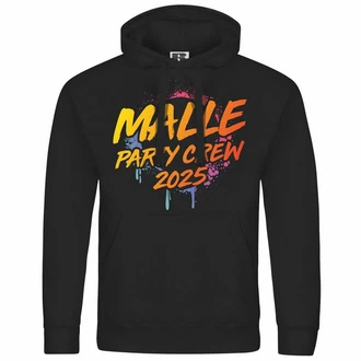 deinshirt Kapuzenpullover Malle Partycrew 2024 Braun/Gelb/Rot/Schwarz/Rosa