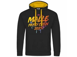 deinshirt Kapuzenpullover Malle Partycrew 2024 Gelb/Rosa/Schwarz