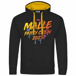 deinshirt Kapuzenpullover Malle Partycrew 2024 Gelb/Rosa/Schwarz