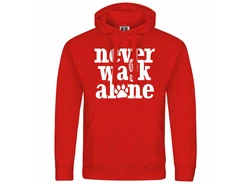 deinshirt Kapuzenpullover Herren Never walk alone Rot/Dunkelrot