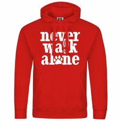 deinshirt Kapuzenpullover Herren Never walk alone Rot/Dunkelrot