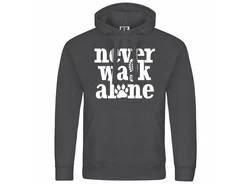 deinshirt Kapuzenpullover Herren Never walk alone Dunkelgrau/Schwarz/Dunkelblau/Grau