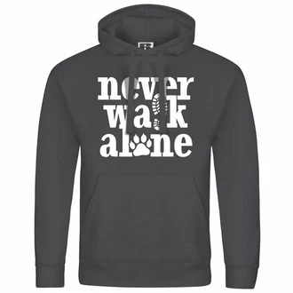 deinshirt Kapuzenpullover Herren Never walk alone Dunkelgrau/Schwarz/Dunkelblau/Grau