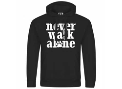 deinshirt Kapuzenpullover Herren Never walk alone Schwarz/Dunkelblau