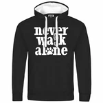 deinshirt Kapuzenpullover Herren Never walk alone Schwarz/Dunkelblau/Weiß
