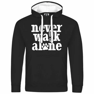 deinshirt Kapuzenpullover Herren Never walk alone Schwarz/Dunkelblau/Weiß