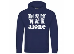 deinshirt Kapuzenpullover Herren Never walk alone Dunkelblau