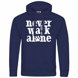 deinshirt Kapuzenpullover Herren Never walk alone Dunkelblau