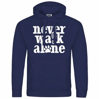 deinshirt Kapuzenpullover Herren Never walk alone Dunkelblau