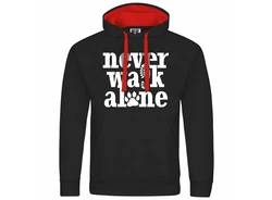 deinshirt Kapuzenpullover Herren Never walk alone Rot/Schwarz