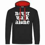 deinshirt Kapuzenpullover Herren Never walk alone Rot/Schwarz