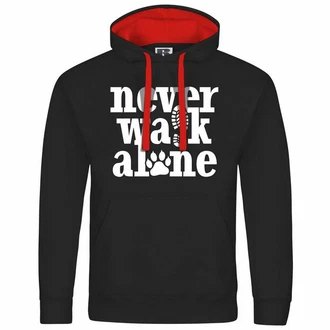 deinshirt Kapuzenpullover Herren Never walk alone Rot/Schwarz