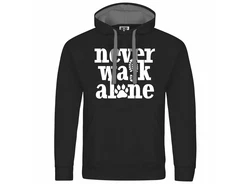 deinshirt Kapuzenpullover Herren Never walk alone Schwarz/Dunkelblau