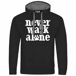 deinshirt Kapuzenpullover Herren Never walk alone Schwarz/Dunkelblau