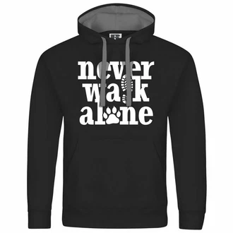 deinshirt Kapuzenpullover Herren Never walk alone Schwarz/Dunkelblau