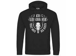 deinshirt Kapuzenpullover Herren Meine Lederhose trägt noch der Hirsch Mit Print Motiv Schwarz