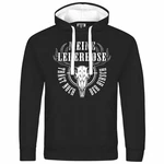 deinshirt Kapuzenpullover Herren Meine Lederhose trägt noch der Hirsch Mit Print Motiv Schwarz