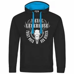 deinshirt Kapuzenpullover Herren Meine Lederhose trägt noch der Hirsch Mit Print Motiv Schwarz/Dunkelblau/Blau/Hellblau