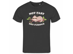 deinshirt Print-Shirt Herren T-Shirt Faultier Not Fast Not Furious Funshirt Schwarz/Rosa/Braun